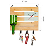 Multipurpose Wooden Board with Wine Planter (Sea Green)