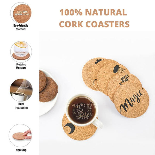 Nature Series of Cork Coasters Set