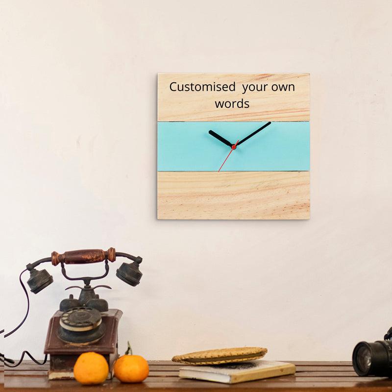 Personalised Reclaimed Wooden Clock - Blue