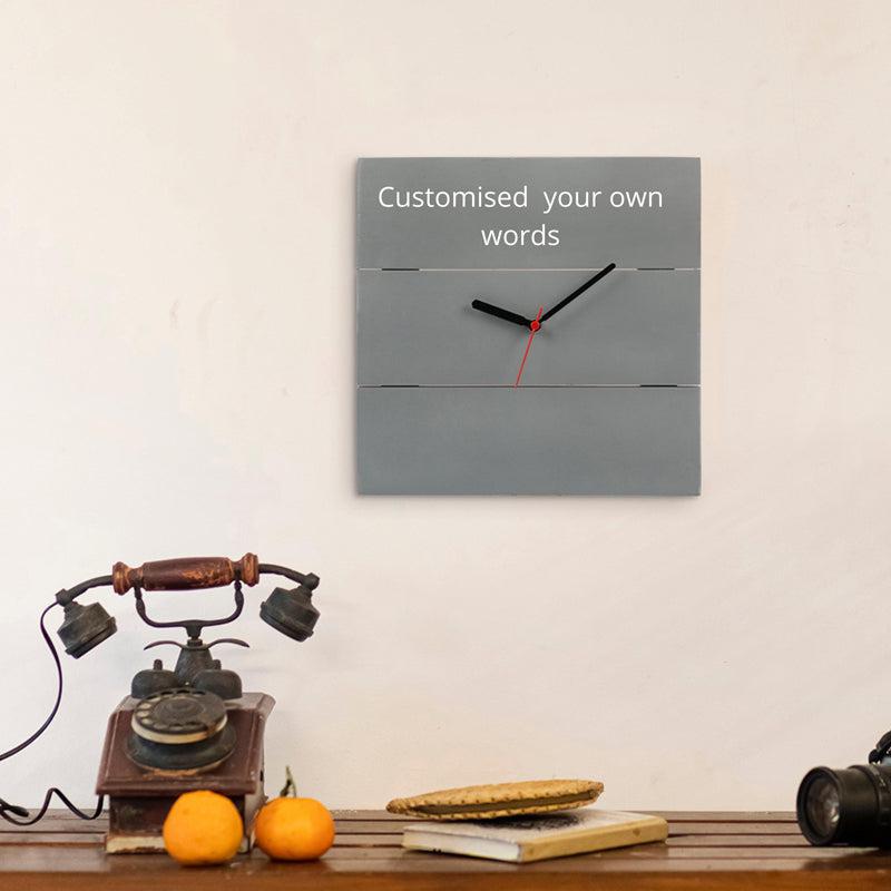 Personalised Reclaimed Wooden Clock - Grey
