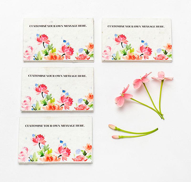Pink Flower Customised Seed Paper Cards (Set of 50)