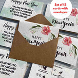 Plantable Happy New Year Greeting Cards with Envelopes (Set of 12)