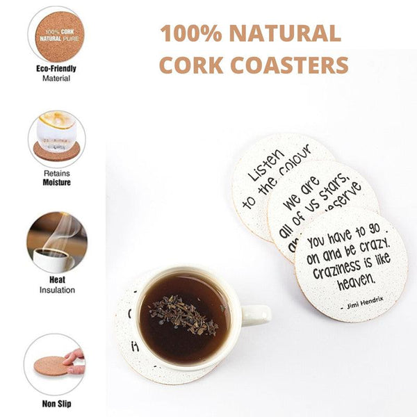 Pop Quotes Cork Coasters