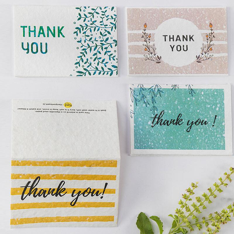 Seed Paper Thank-You Cards with Envelopes (Set of 12)