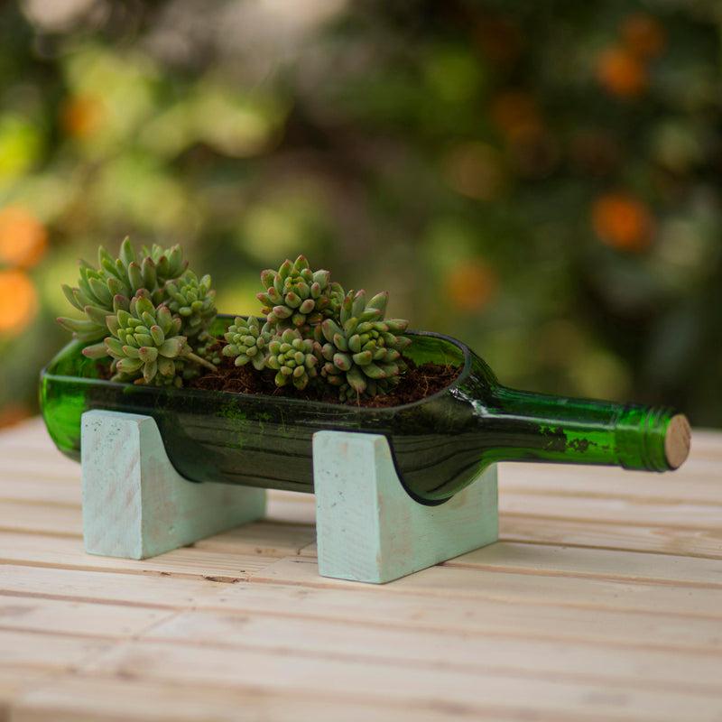Stand-Up Bottle Planter - Sea Green