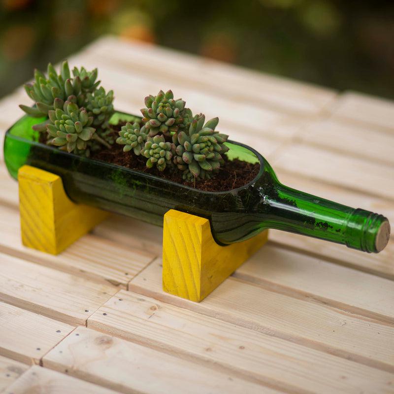 Stand-Up Bottle Planter - Yellow